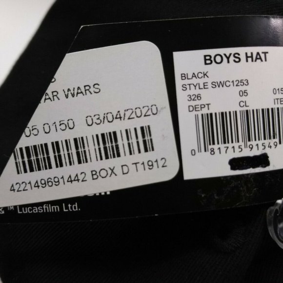 Star Wars Licensed Darth Vader Berkshire Fashions Black Red Snapback Kid Cap NWT - Picture 2 of 7